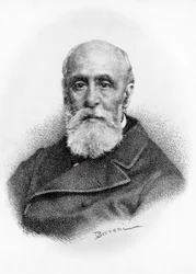 Portræt af Giovanni Ruffini (1807-1881), italiensk digter og patriot, litografi efter tegning af Odoardo Borrani (1833-1905)