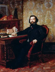 Portræt af advokat Aristide Minelli, af Odoardo Borrani (1833-1905), olie på panel, 40,5x32,5 cm