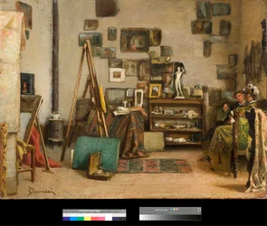 Værkstedet Maleri af Odoardo Borrani (1833-1905) 1885 Privat samling