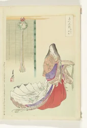 Heian ventedame Sammenligninger mellem skønheder og blomster (serietitel) Bijin hana kurabe (serietitel på objekt)