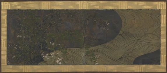 Rindende vand, efterårsgræsser og blomster, Edo-periode, slutningen af 1600-begyndelsen af 1700-tallet.