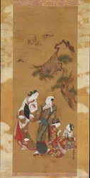 Yukihira og Two Brinemaidens at Suma, 1700-tallet.