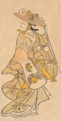 Skuespiller Sanjo Kantaro 1697-1763 som kvinde, ca. 1730., ca. 1730.