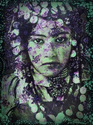 Algerie-portræt, 2020 (blandede medier på træ)