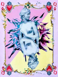 Queen of Hearts, 2019 (blandede medier på lærred)