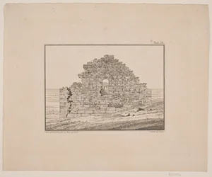 Kirkeruin på Grønland. Illustration til W.A. Graah. Undersøgelsesrejse til østkysten af Grønland