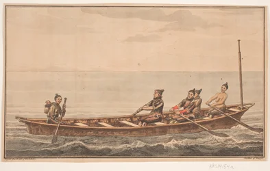 Konebåd. Illustration til W.A. Graah. Undersøgelsesrejse til østkysten af Grønland