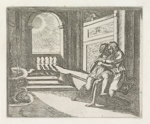 Abimelek ser Isak kærtegne Rebekka Malerier i Raphaels Loggia (serietitel)