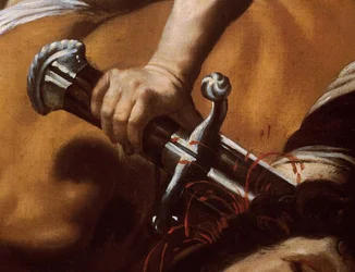 Detalje af Davids sværd fra David og Goliat
