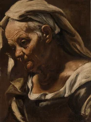 Hoved af en gammel kvinde, efter 1610.