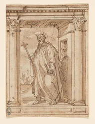 Stående hellig i Portico