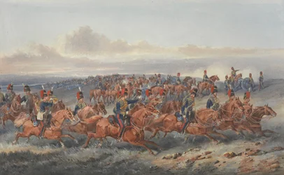 The Chestnut Troop (A Batteri) Royal Horse Artillery (akvarel på papir)