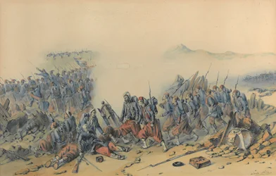 Zouaver med bajonetter (Krim) (akvarel på papir)