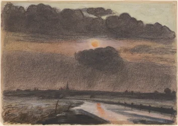 Solnedgang ved floden
