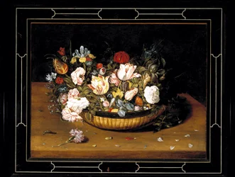 Kurv med blomster, ca. 1615 (olie på panel)