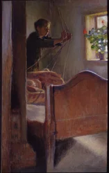 ""Vuggen"" Maleri af Osip Braz (1872-1936) 1894 State Art Museum, Odessa