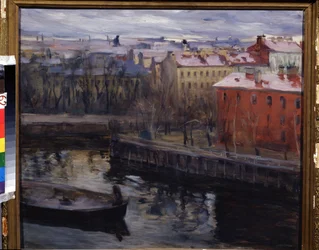 ""Udsigt over Leningrad"" Nuværende Sankt Petersborg. Maleri af Osip Emmanuilovich Braz (1872-1936) Regional Art Museum, Kaluga
