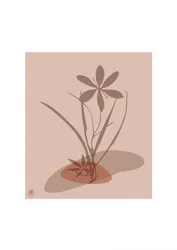 Jordnær blomstersilhuet