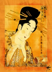Ukiyo-e-kvinde, der læser