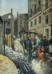 Arrestation af oberstløjtnant Picquart i Dreyfus-affæren i 1898 (kobberstik)