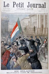 Demonstration mod Joseph Chamberlain, Irland, 1899