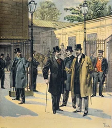 Deputeretkammeret, portrætter af Paul de Cassagnac , Lucien Millevoye og Paul Deroulede i 1898 (Kobberstik)