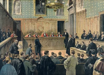 Rigsretten under retssagen om Panama-skandalen i 1898 (kobberstik)
