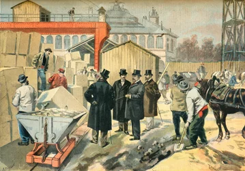Prinsen af Wales besøger byggepladserne til Paris-udstillingen i 1900