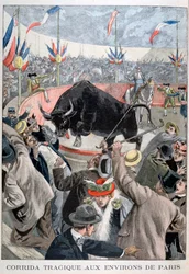 Tragisk tyrefægtningsulykke omkring Paris, 1899