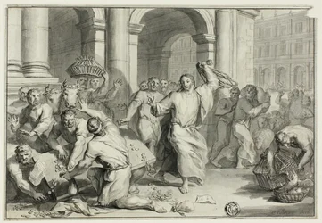 Kristus driver pengevekslerne ud af templet