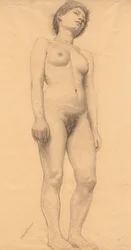 Stående nøgen kvinde, formentlig 1878-79.