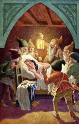 Snehvide og de syv dværge, ca. 1900 (illustration)