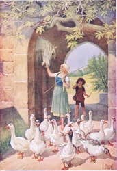 Gåsepigen (farve litho)