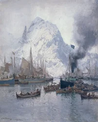 Ankomst af Agnsilddamperen, Svolvær