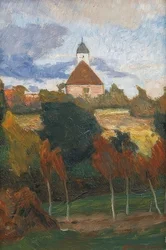 Udsigt over Worpsweder Kirke. Omkring 1895