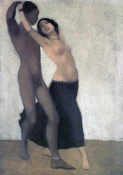 Et afroeuropæisk par dansere, ca. 1903