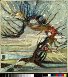 "Et træ" (Et træ) Maleri af Otto Mueller (1874-1930) (ekspressionisme) Olie på lærred. Mikalojus Konstantinas Ciurlionis Fine Arts Museum, Kaunas, Litauen