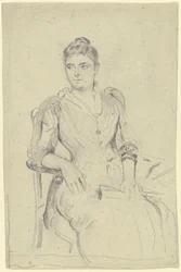 Siddende dame med vifte