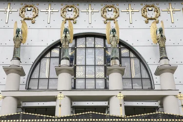 Am Steinhof-kirken (Leopoldkirken), tegnet af Otto Wagner, Wien, Østrig