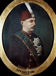 Det Osmanniske Rige: Portræt af Sultan Mehmed Murad V (1840-1910)” Maleri. 1876. Topkapi Sarayi Istanbul Bibliotek