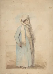 Skægget mand i orientalsk kostume, ca. 1780.