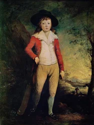 Portræt af William Seward med et cricketslagtræ, ca. 1788-91