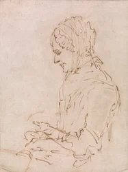 Studie af Kunstnerens Moder Syning