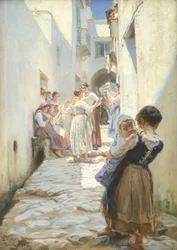 En gade i Torello, Italien