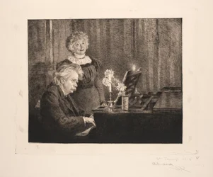 Edvard og Nina Grieg ved klaveret