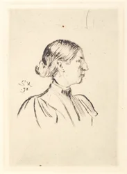 Portræt af Anna Ancher, profil