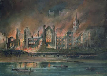 Brand i parlamentets huse, 16. oktober 1834 (gouache)