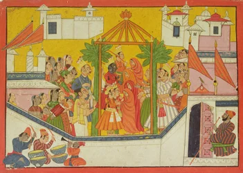 62.2445 Ægteskabet mellem Rama og hans brødre fra Sangri Ramayana, Kulu-Mandi, Himachal Pradesh, 1760-65