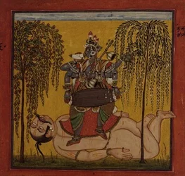 63.1147 Bhadrakali, fra en tantrisk tekst, Basohli, Himachal Pradesh