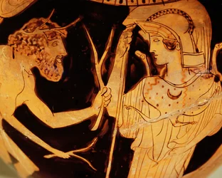 Odysseus og Athene ved mødet med Nausicaa ...